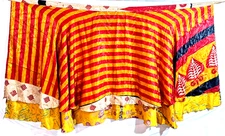 XL Vintage Sari Magic Wrap Skirts Multicolor Bohemian Hippie Skirt