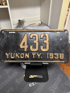 1938 Yukon Territory License Plate In All Original Condition ￼