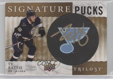 2014 Upper Deck Trilogy Signature Pucks Primary Logo Ty Rattie #SP-TR Auto 1e15