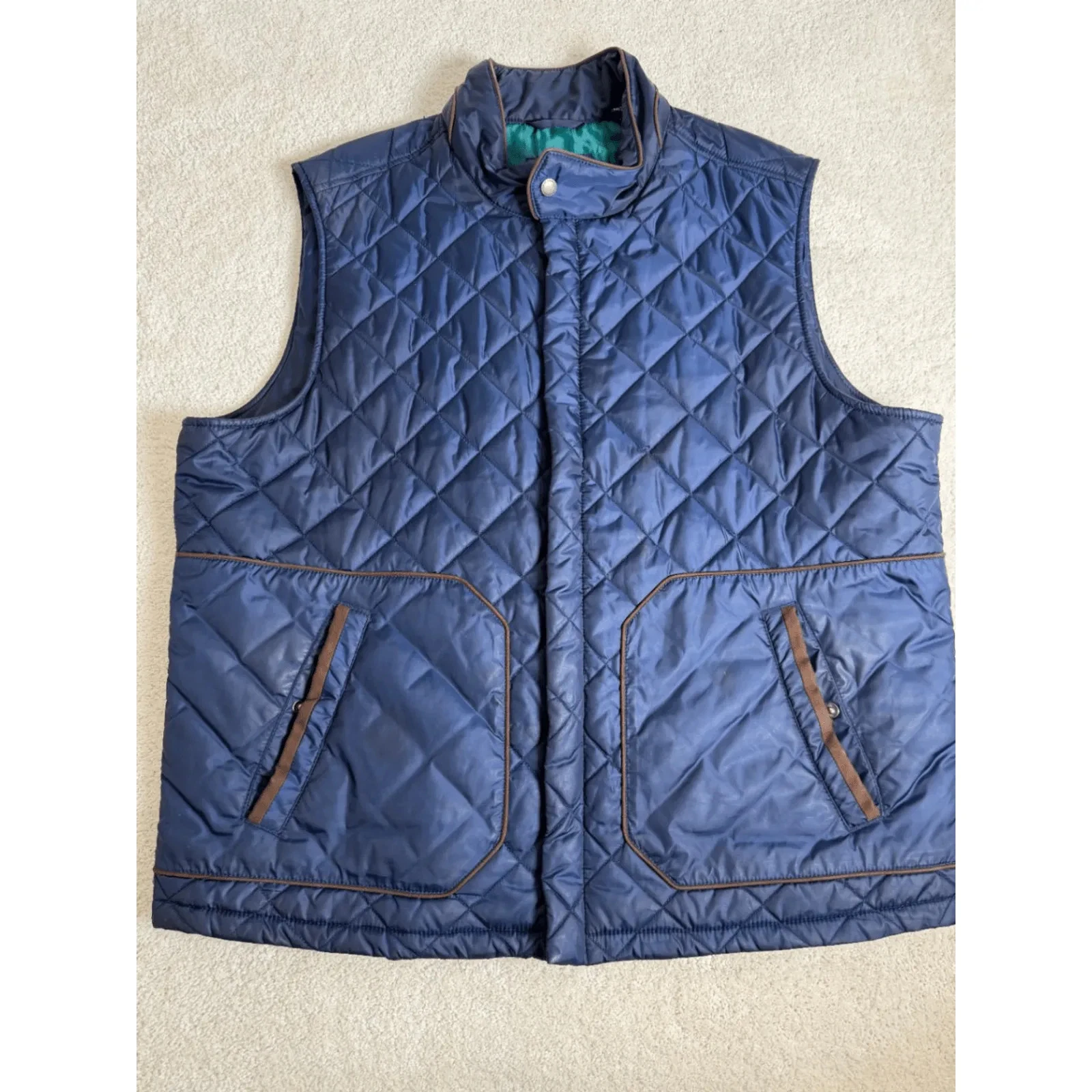 Tommy Bahama Quilted Vest XL TG Blue Padded Casual Outdoor Wear Lightweight