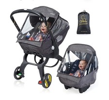 Universal Car Seat Rain Cover, Weather Shield for Infant Car Seat with Storage G