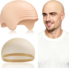 Bald Cap for Adults, Latex Bald Cap with Head Wig Cap Costume Accessory for Hall