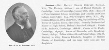 Rev Daniel Beales Redfarn Banham of Ashdon Rectory, Essex - Antique Print 1912