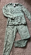 Members Mark Boys Cozy Pajama 2 Piece Set Size L 10-12 Green Soft Top Pant New