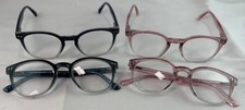 Foster Grant Readers Reading Glasses +1.25 Lot Of 4 Plastic Frame Pink / Blue