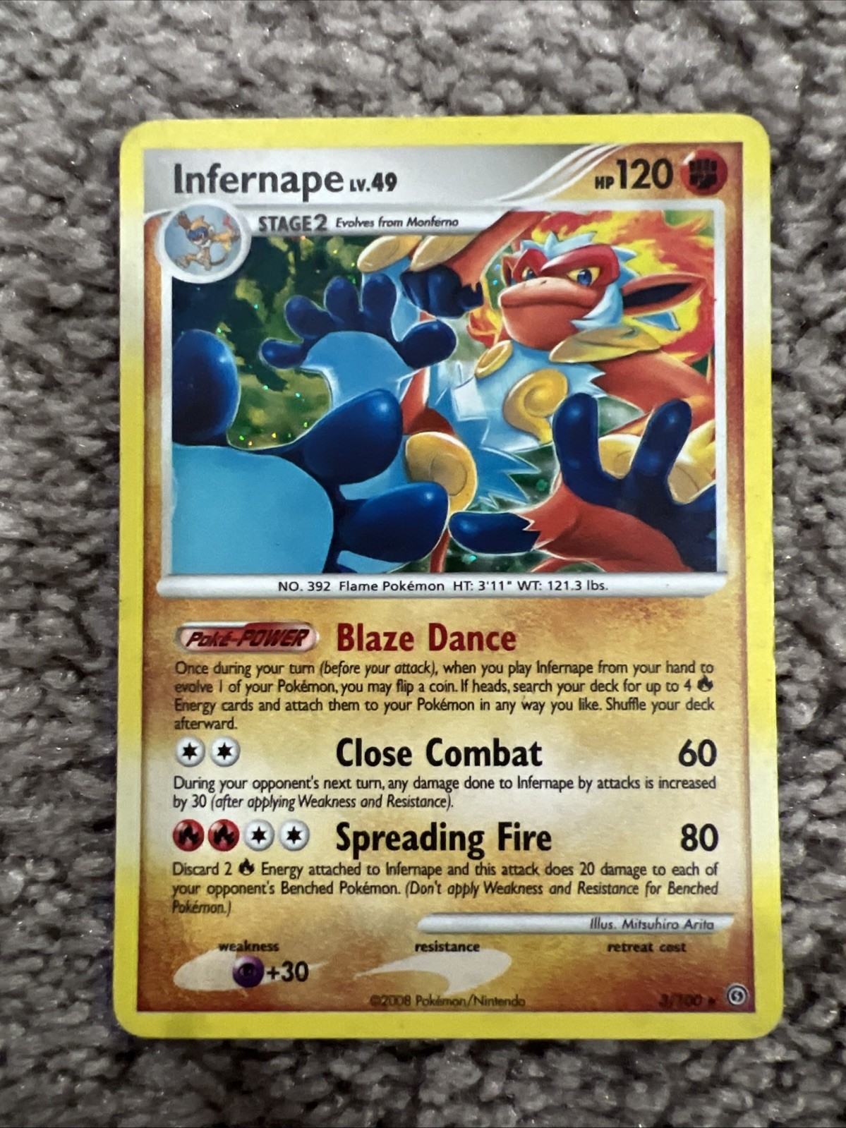Infernape - Holo Rare - Stormfront 3/100 Pokemon Card MP
