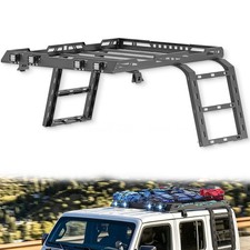 Roof Rack Cargo Basket For 2018-2025 Jeep Wrangler Jl 4 Door W 4 Led Lights Roof Rack Cargo Basket For 2018-2025 Jeep Wrangler Jl 4 Door W 4 Led Lights