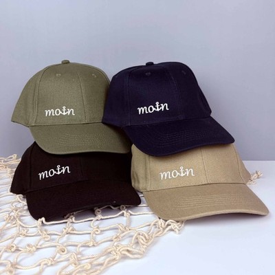 Basecap maritim bestickt mit MOIN - Anker blau/olive/beige/schwarz Schirmmütze