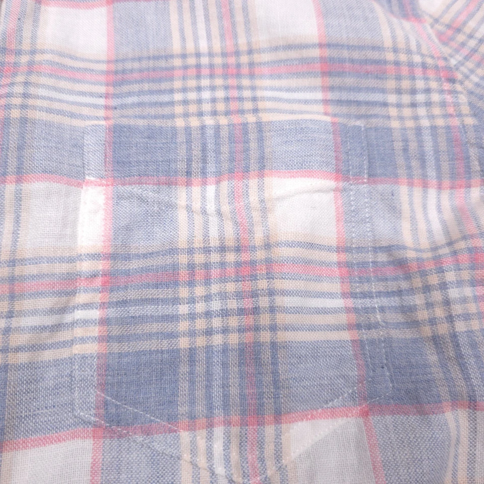 $148 Rails Wyatt Cobalt Flamingo Melange Plaid Flannel Shirt Mens Size Small - Image 3 of 4