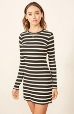 Reformation Jeans Jeanne Mini Dress with Henri Black and White Stripes Size XS