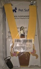 2 Pack Of Pet Dog Suspenders NWT, 1 Blue, 1 Gold
