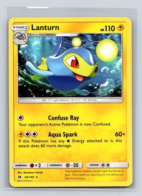 LANTURN 50/149 R SM BASE SET POKEMON LP