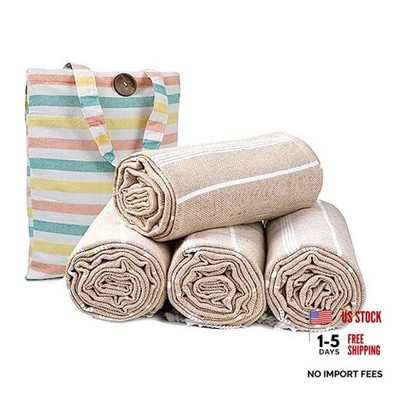 Cotton Turkish Beach Towels, Quick 39 x 72 inch ( Beach towel - 4 PACK ) Beige
