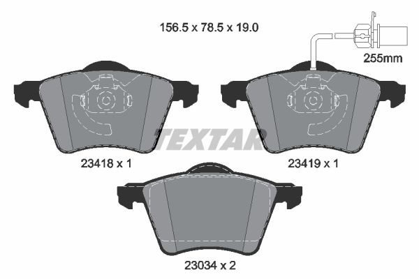Textar Bremsbelagsatz, Scheibenbremse 2341801 FüR Ford Seat VW-image