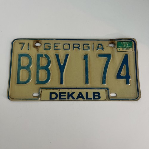 1971 License Plate BBY174 Dekalb County eBay