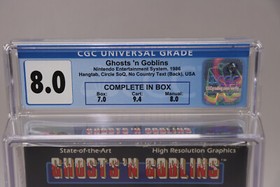 Ghosts 'n Goblins Nintendo NES CIB 1986 Capcom Hangtab! CGC Graded 8.0 9.4 Cart!