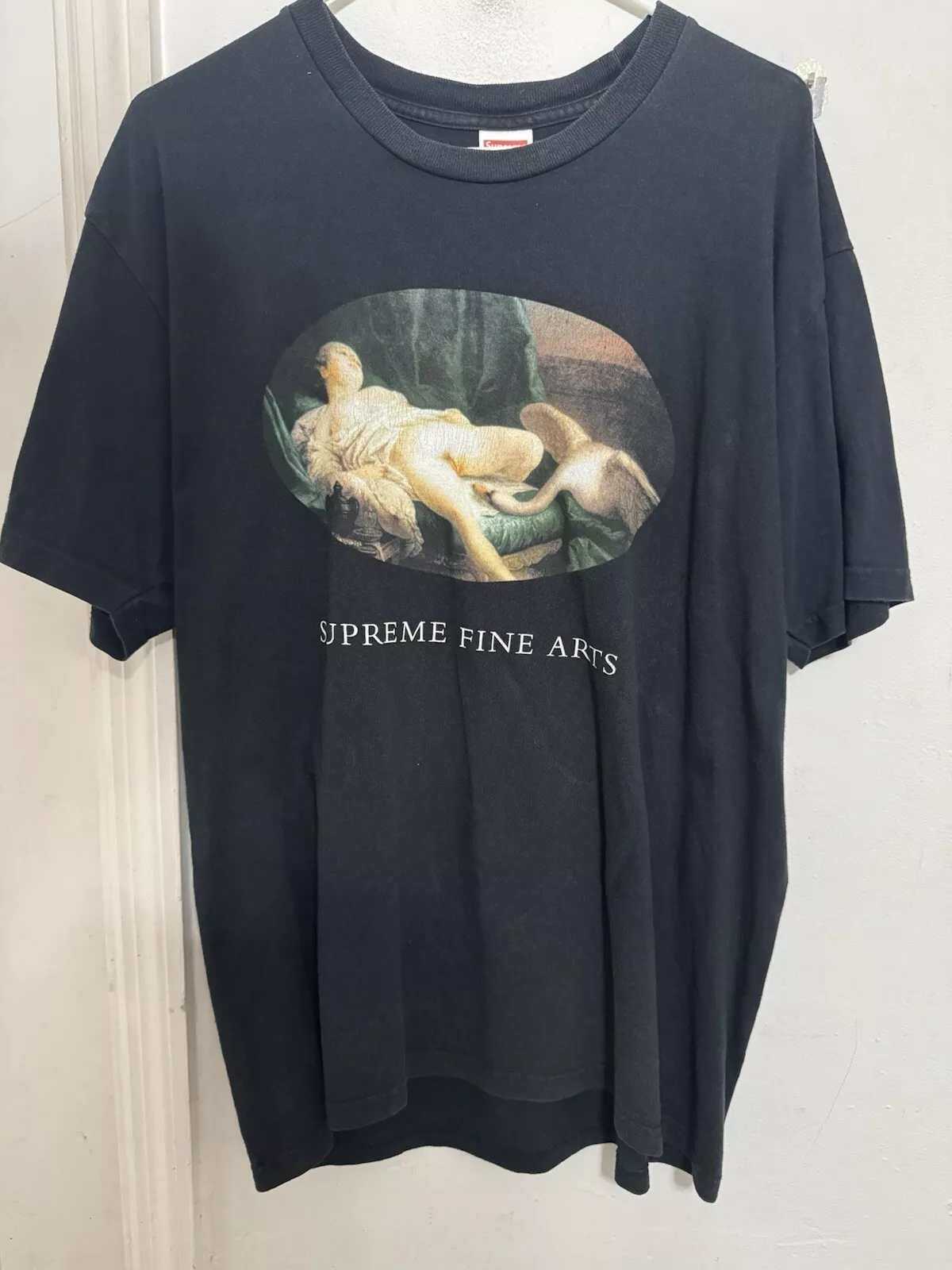 Tee shirt noir Supreme Leda et le cygne taille L 100% authentique occasion 