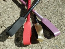 NEW FULL END-TO-END Leather Riding Crop Quirt Equestrian - STICK BULLWHIP