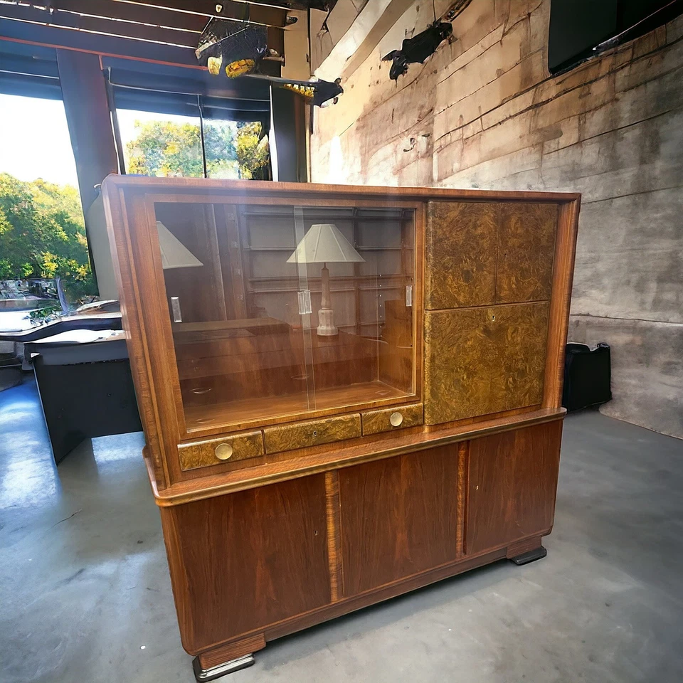 ВЕЛИКОЛЕПНЫЙ РАННИЙ НЕМЕЦКИЙ АРТ-ДЕКО БУРЛ КРАСНОЕ ДЕРЕВО БУФЕТ/СЕКРЕТАРЬ - Изображение 2 из 4