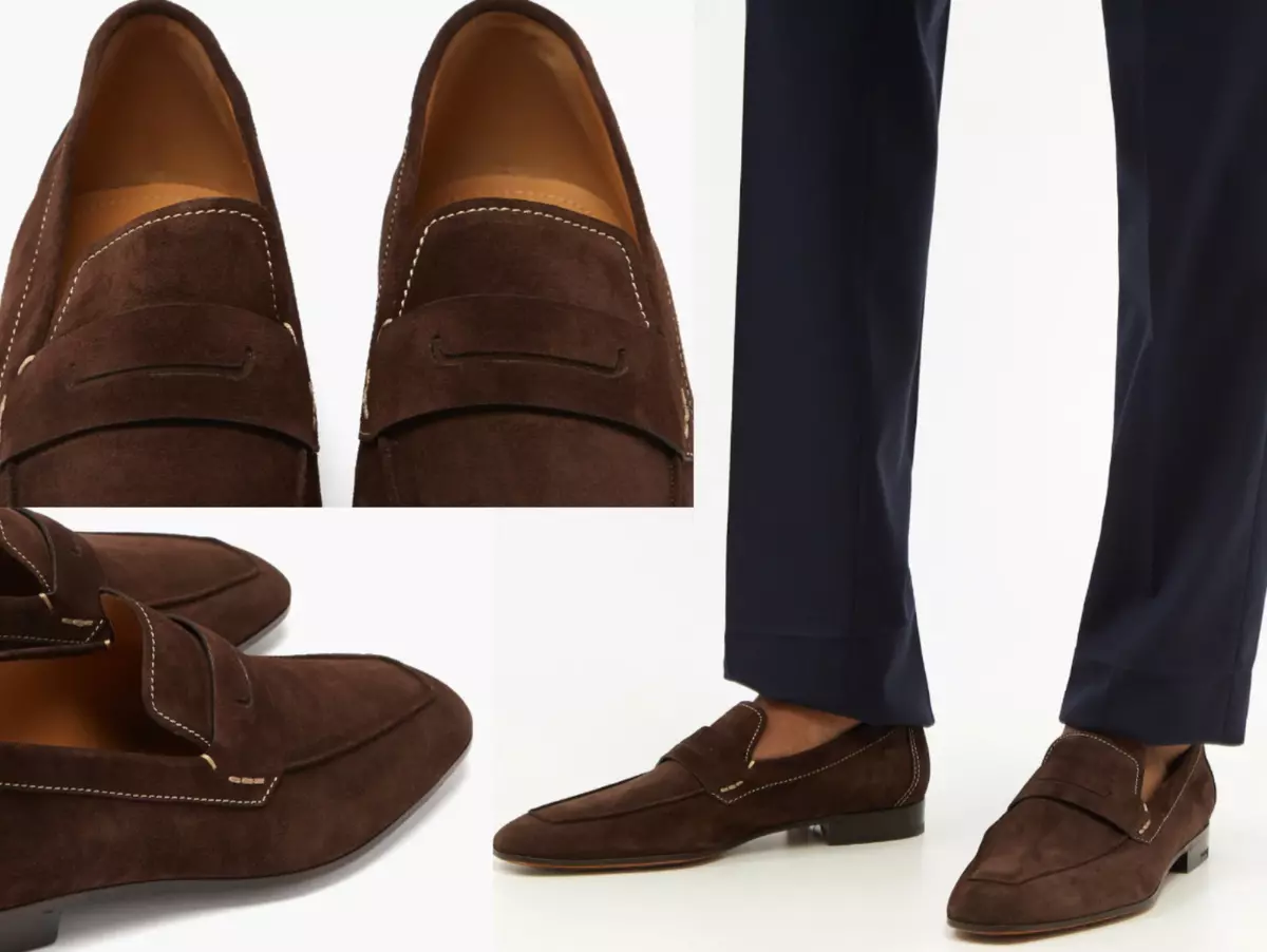 Berluti Lorenzo Rimini Leather Suede Penny Loafers Shoes Slippers