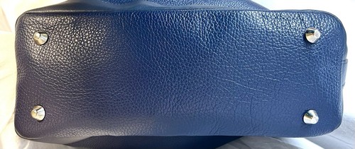 Bosca Gorgeous Blue Leather Bucket Drawstring Shoulder Bag Great Condition - Picture 4 of 9
