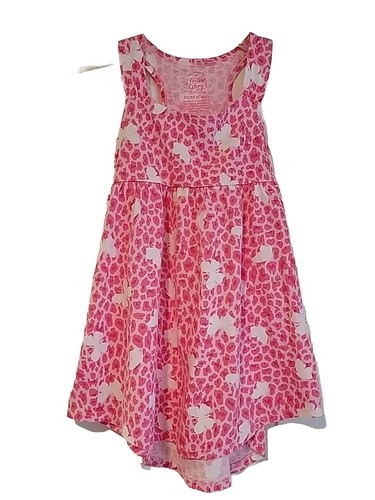 Fadded GloryGirls Dress Size XS 4-5 Pink Butterfly Sun Sleeveless High Low Tank - Picture 2 of 14
