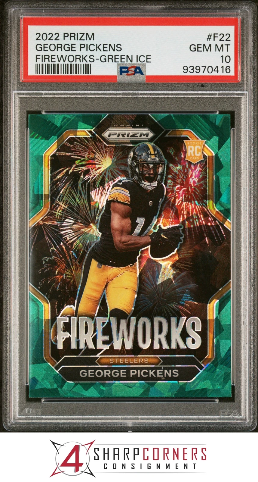 George Pickens Panini Prizm Fireworks #F22 Green Ice