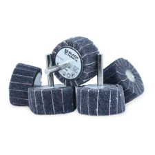 25 Pack - 2” x 1” x ¼” Mounted Interleaf Flap Wheels Grey (Fine) Polish & Finish