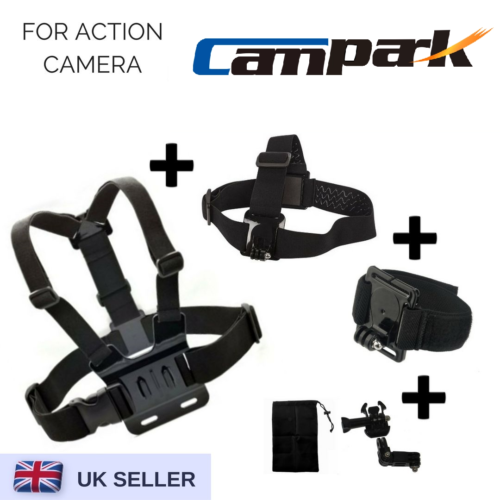 Set of 3 Chest Head Wrist Strap for Campark ACT76/ACT68/ACT74/X20 & itek 1080p - Picture 1 of 4