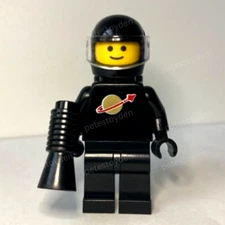 REAL LEGO Classic Black Spaceman W/ Moto Helmet And Air Tank Minifigure NEW