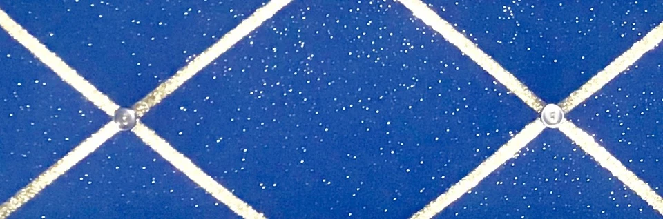 French Bulletin Board Photo Memo Board Blue Silver Sparkle Print 11 x 14 inches - Image 2 of 3