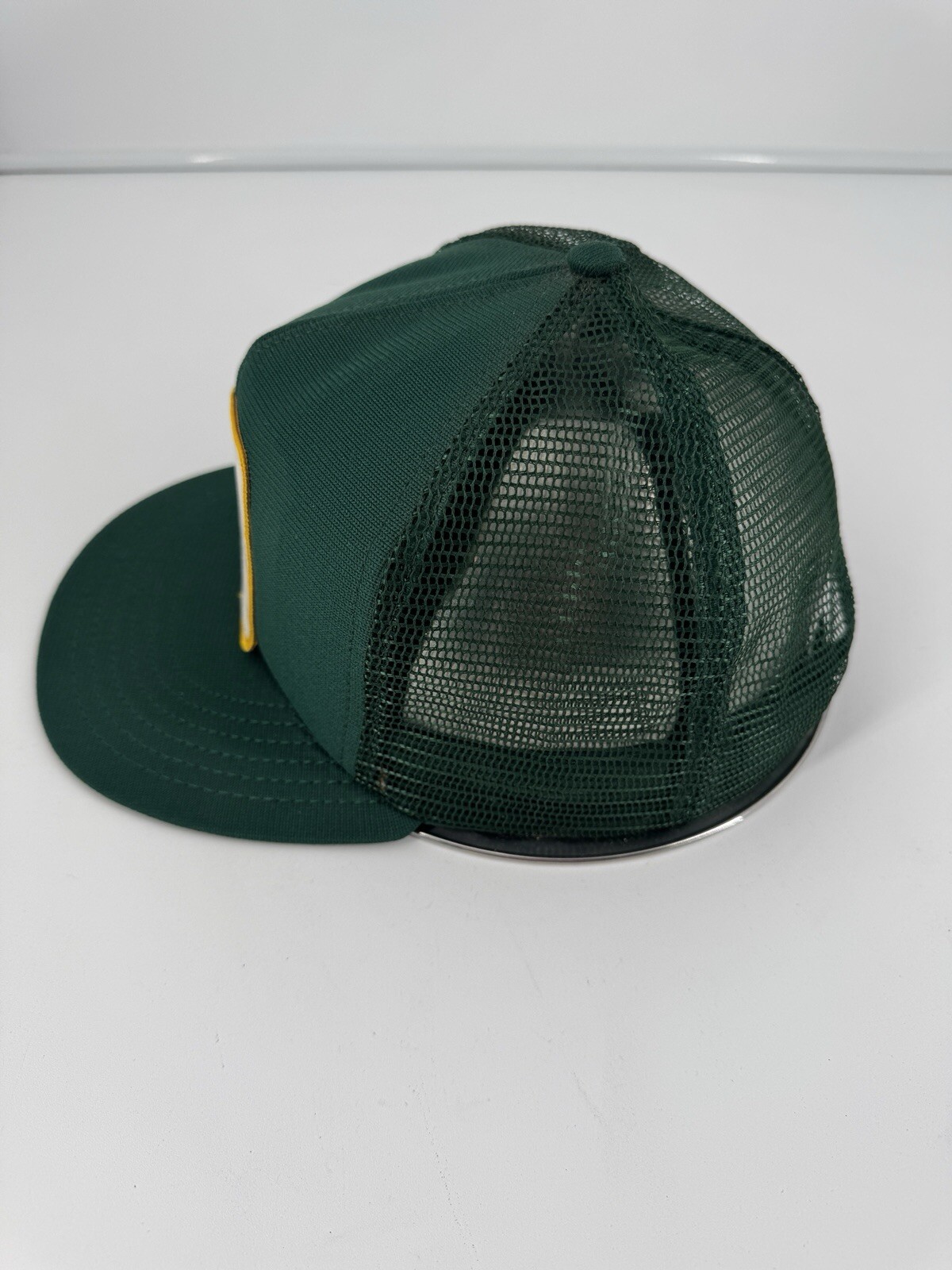 Vintage AMERI-CAN Canola Hat Green Snapback Mesh … - image 4