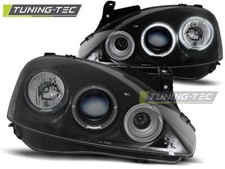 FARI ANTERIORI ANGEL EYES NERO PER OPEL CORSA C 00-06 FANALI NEW LOOK
