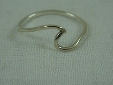 Wave Stackable Sterling Silver Ring 925 2 mm size 9.5