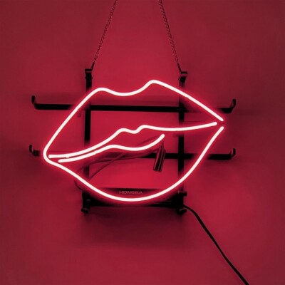 Lips Pink Neon Lamp Light Sign 17''x14'' Beer Hanging Nightlight Bar Decor EY