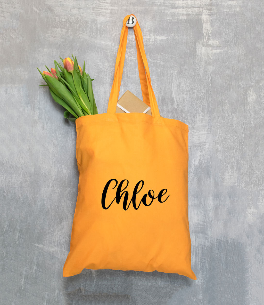 Personalised Name Tote Bag Canvas Cotton Shopper Shopping eBay