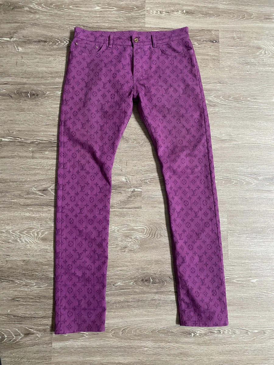 louis vuitton monogram denim jeans Purple Pre Owned Size 34 Virgil