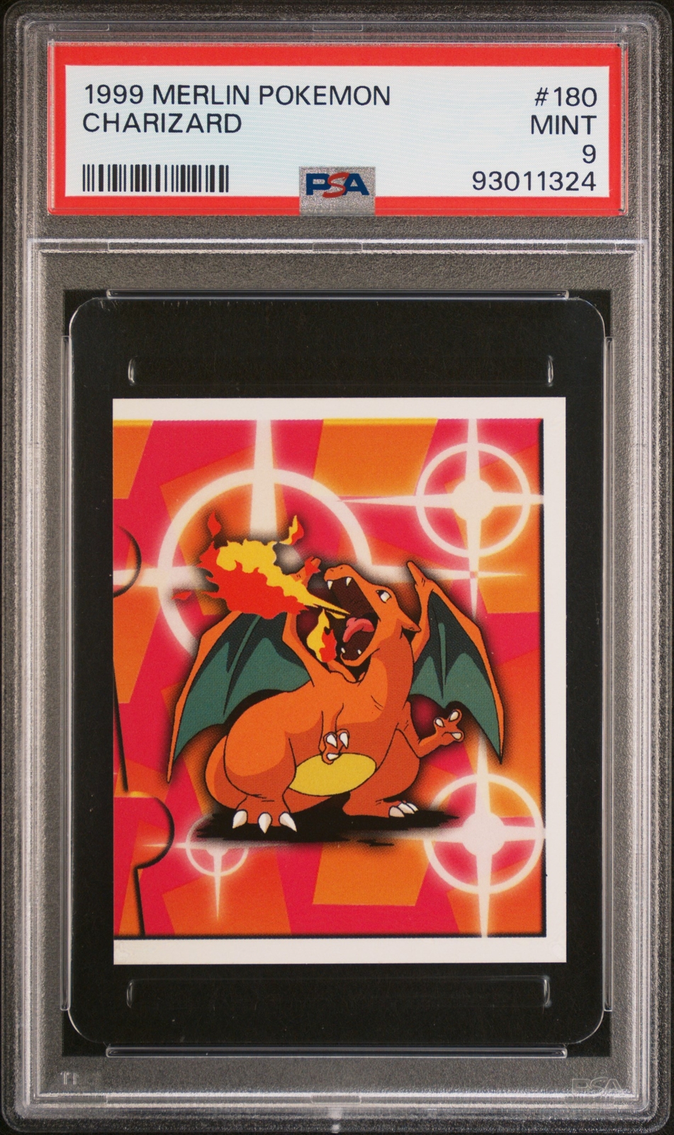 1999 MERLIN POKEMON #180 CHARIZARD PSA 9