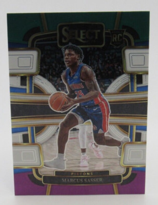 Marcus Sasser 2023 Panini Select Concourse Green, White and Purple Rookie