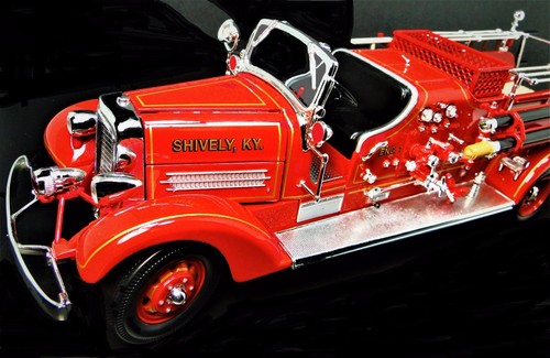 Red Fire Engine Pumper Tower Truck Metal Vintage Classic 1 Antique Car Pickup 18 - Picture 7 of 12