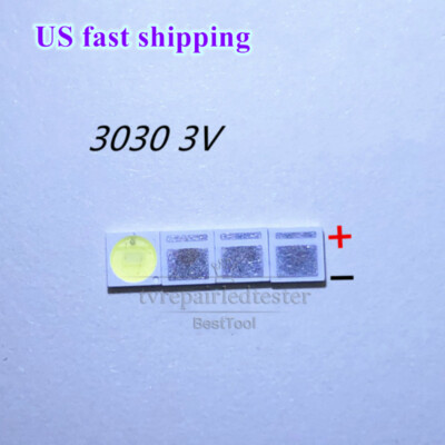 100Pcs 3030 3V 350mA SMD Lamp Beads for LED TV Backlight Strip Bar,Repair TV