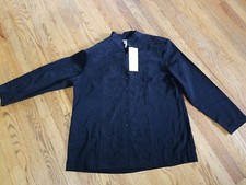 Susan Graver S.G. Collection XL women's Blouse Shirt Black NWT 051 