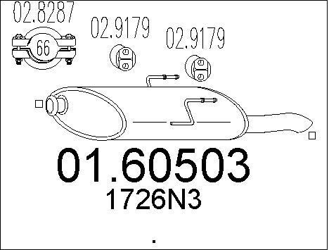 Silencieux arrière Peugeot 406 1.9 D : échappement standard pour berline et break Phase 1