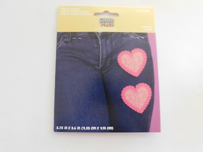 Good Vibes by Bondex heart iron -on patches 2 pc