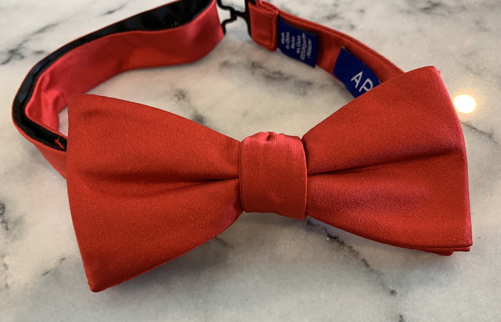 Apt 9 Solid Red Shiny Adjustable Pretied Bowtie B… - image 1