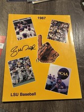 LSU TIGERS 1987 BASEBALL PROGRAM SIGNED BY BE...