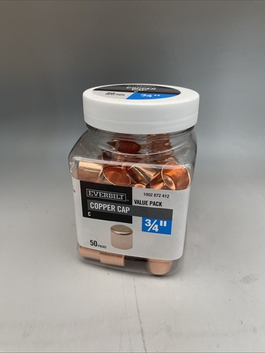 50 Pieces Everbilt Tube Copper Cap 3/4" 1002 872 412 New