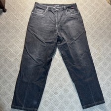 FUBU Jeans Mens 42x34 Grunge Shiny Gray Hip Hop Baggy Streetwear Collection Y2K