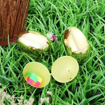 UNOMOR 12pcs Plastik Golden Easter Eggs Helle Eier für Ostereiersuche Spiele