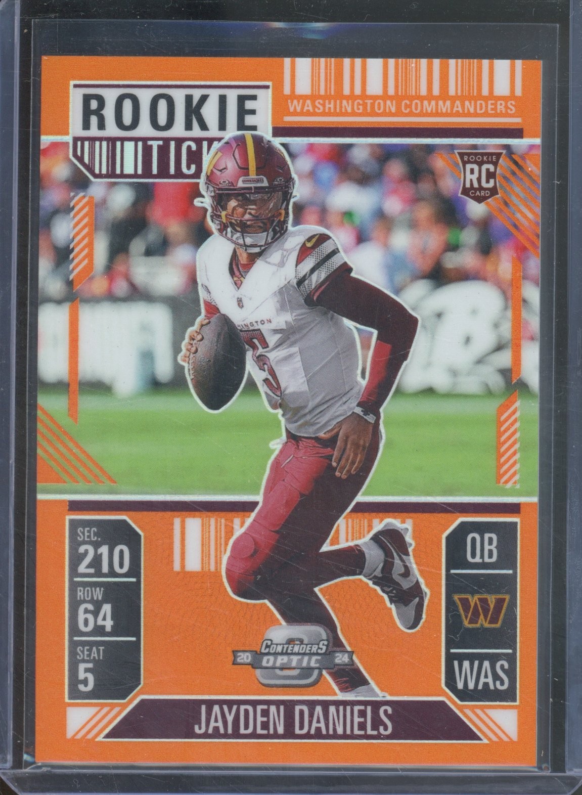 2024 Panini Contenders Optic JAYDEN DANIELS #75 RC Rookie Ticket Orange /75 SSP